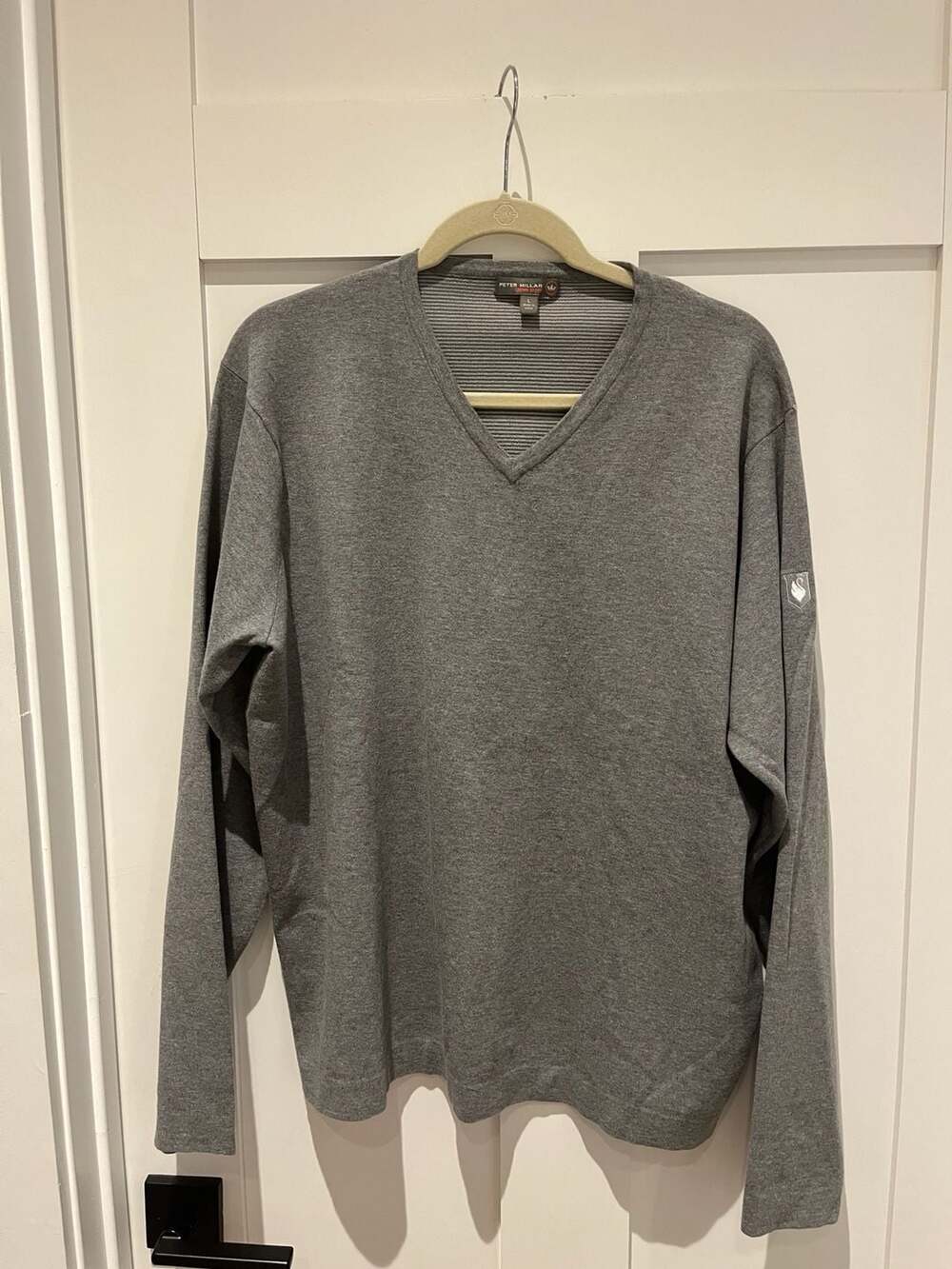 Peter Millar Crown Sport Men's Long Sleeve V-Neck Sweater - Swarovski logo